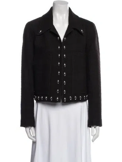 Pre-owned A.l.c Tweed Pattern Evening Jacket In Black