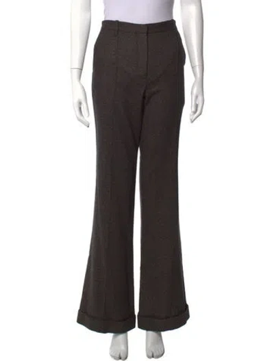 Pre-owned A.l.c Tweed Pattern Flared Pants In Brown