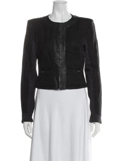 Pre-owned A.l.c Tweed Pattern Jacket In Black