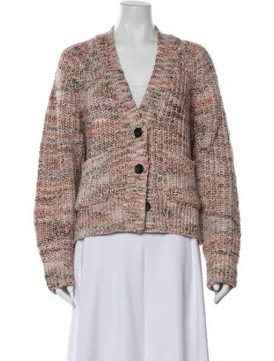 Pre-owned A.l.c Tweed Pattern V-neck Sweater In Brown