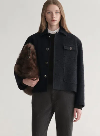 A.l.c Ty Cotton Boucle Jacket In Blue