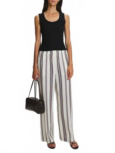 A.l.c Tyler Striped Linen Pants In Panna Multi