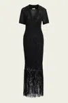 A.l.c Valerie Open-knit Fringe Maxi Dress