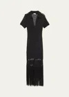 A.l.c Valerie Open-knit Fringe Maxi Dress In Black