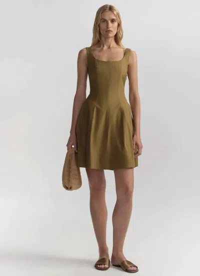 A.l.c Vea Stretch Cotton Mini Dress In Hazel In Green