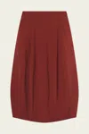 A.l.c Veda Stretch Cotton Midi Skirt In Dark Bosco
