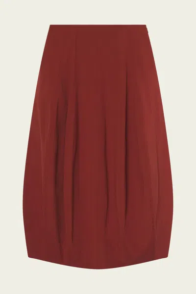 A.l.c Veda Stretch Cotton Midi Skirt In Dark Bosco