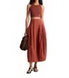 A.l.c Veda Stretch Cotton Midi Skirt In Dark Bosco In Multi