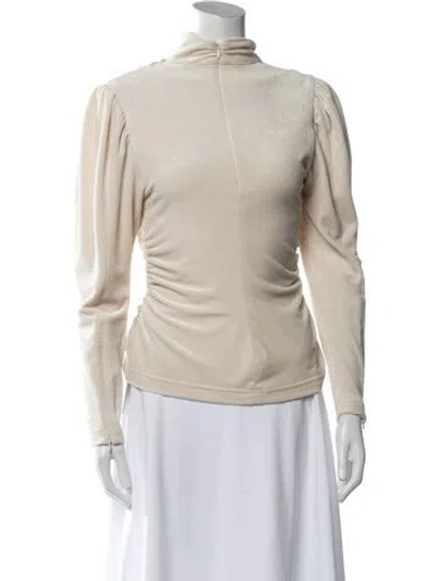 Pre-owned A.l.c Velour Mock Neck Sweatshirt In Neutral