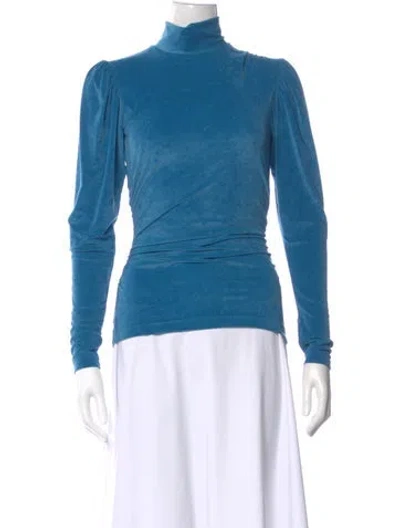 Pre-owned A.l.c Velvet Turtleneck Top In Blue