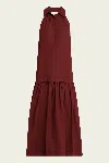 A.l.c Vera Cotton Midi Dress In Dark Bosco