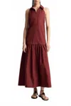A.l.c Vera Cotton Midi Dress In Dark Bosco In Multi