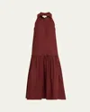 A.l.c Vera Cotton Midi Dress In Dark Bosco