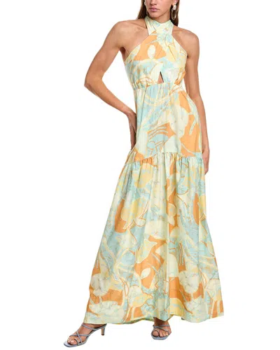 A.l.c Veronica Cutout Printed Cotton-poplin Maxi Dress In Orange