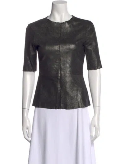 Pre-owned A.l.c Vintage Leather Top In Black