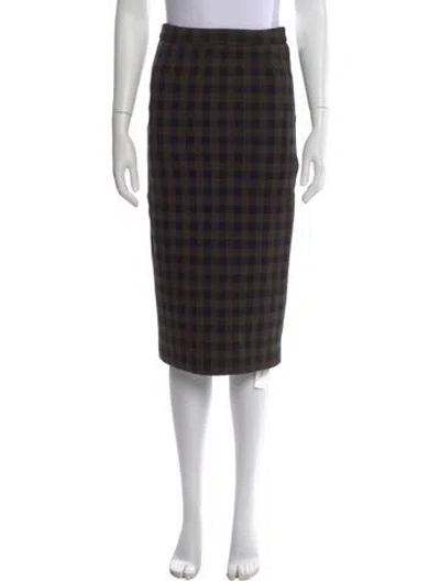 Pre-owned A.l.c Virgin Wool Midi Length Skirt In Blue