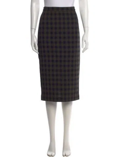 Pre-owned A.l.c Virgin Wool Midi Length Skirt In Green