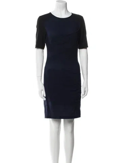 Pre-owned A.l.c Virgin Wool Mini Dress In Blue
