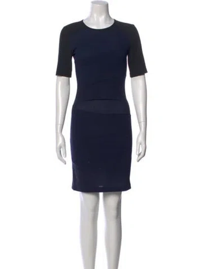 Pre-owned A.l.c Virgin Wool Mini Dress In Blue