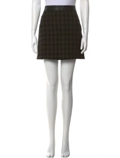 Pre-owned A.l.c Virgin Wool Mini Skirt In Green