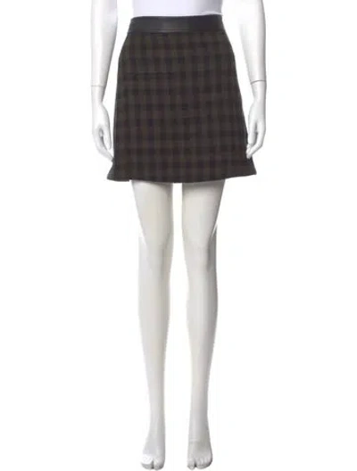 Pre-owned A.l.c Virgin Wool Mini Skirt In Green