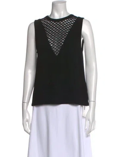 Pre-owned A.l.c Virgin Wool Patterned Top In Black