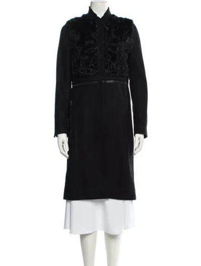 Pre-owned A.l.c Virgin Wool Trench Coat In Black