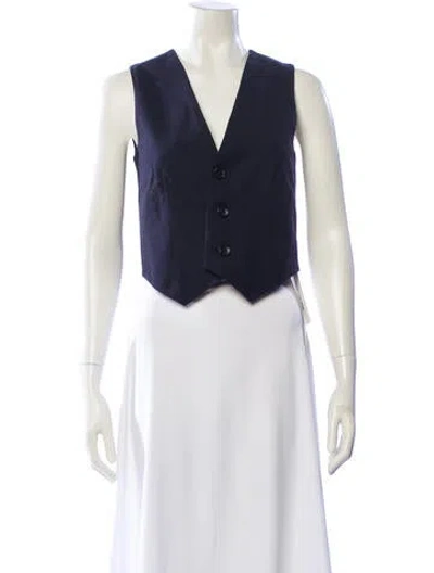 Pre-owned A.l.c Virgin Wool Vest In Blue