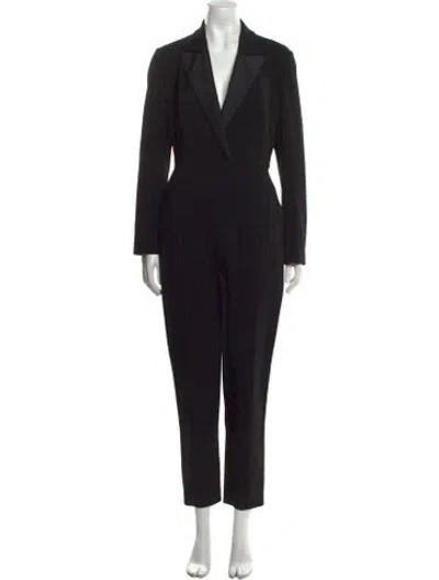 Pre-owned A.l.c Virgin Wool V-neck Jumpsuit In Black