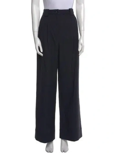 Pre-owned A.l.c Virgin Wool Wide Leg Pants In Blue