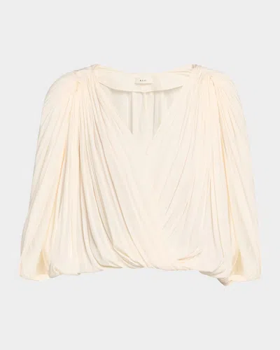 A.L.C VIVIAN DRAPED CAPE-SLEEVE TOP