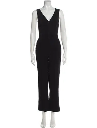 Pre-owned A.l.c V-neck Jumpsuit In Black