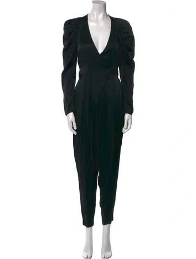 Pre-owned A.l.c V-neck Jumpsuit In Black