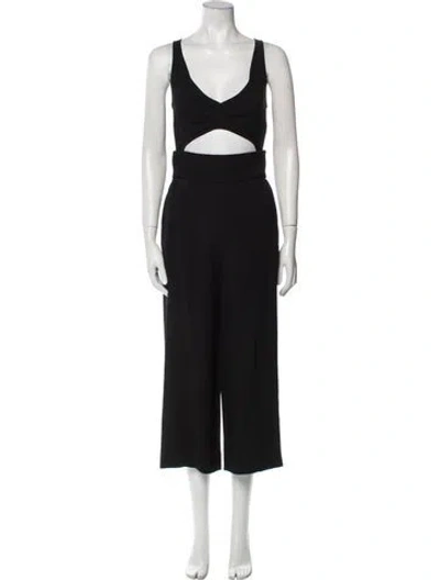 Pre-owned A.l.c V-neck Jumpsuit In Black