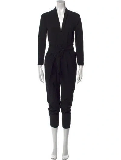 Pre-owned A.l.c V-neck Jumpsuit In Black