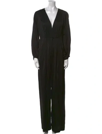 Pre-owned A.l.c V-neck Jumpsuit In Black