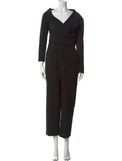 Pre-owned A.l.c V-neck Jumpsuit In Black