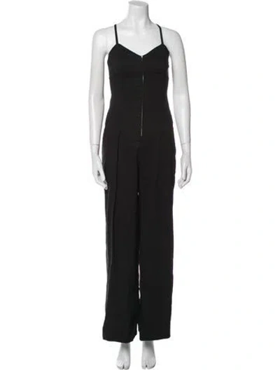 Pre-owned A.l.c V-neck Jumpsuit In Black