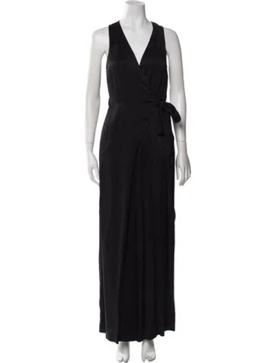 Pre-owned A.l.c V-neck Jumpsuit In Black