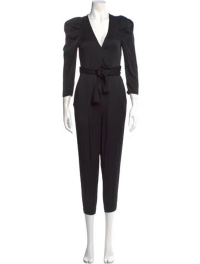Pre-owned A.l.c V-neck Jumpsuit In Black