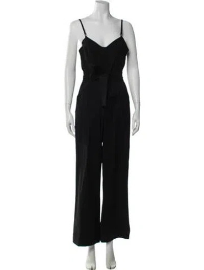 Pre-owned A.l.c V-neck Jumpsuit In Black