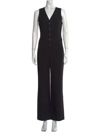 Pre-owned A.l.c V-neck Jumpsuit In Black