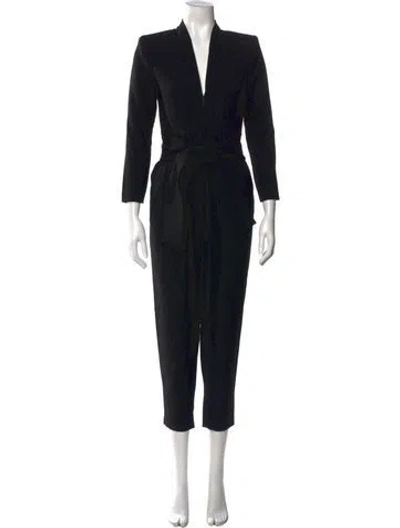 Pre-owned A.l.c V-neck Jumpsuit In Black