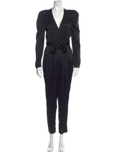 Pre-owned A.l.c V-neck Jumpsuit In Black