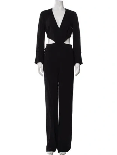 Pre-owned A.l.c V-neck Jumpsuit In Black