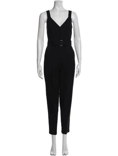 Pre-owned A.l.c V-neck Jumpsuit In Black