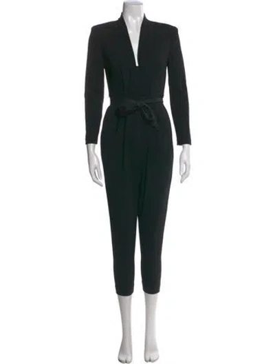 Pre-owned A.l.c V-neck Jumpsuit In Black