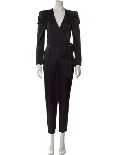Pre-owned A.l.c V-neck Jumpsuit In Black