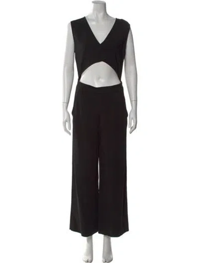 Pre-owned A.l.c V-neck Jumpsuit In Black