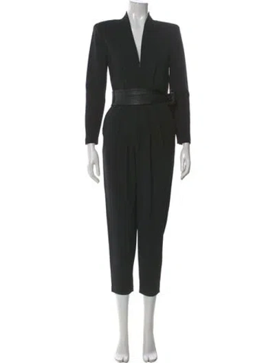 Pre-owned A.l.c V-neck Jumpsuit In Black